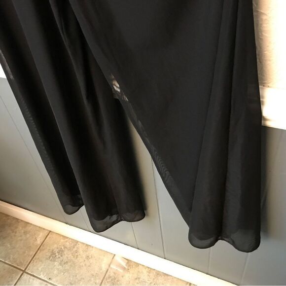 RARE Vintage Tadashi Black Chiffon Panel Pant Gown (M) - Picture 5 of 14